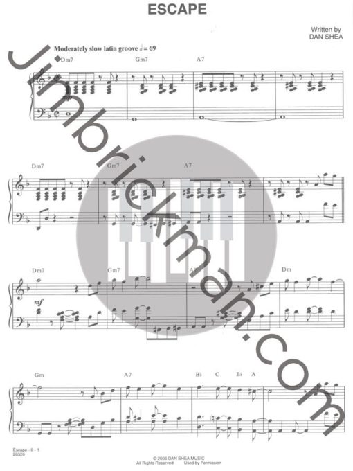 Escape sheet music