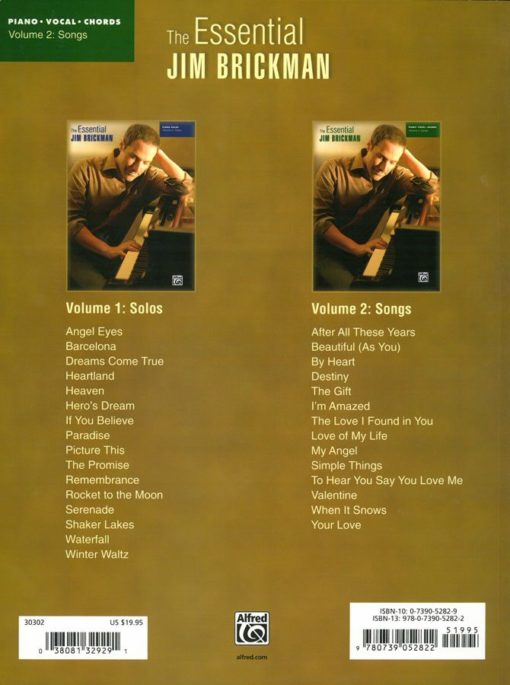 Essential Jim Brickman Volume 2: Songs back cover