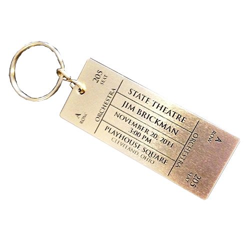 Commemorative Golden Ticket Keychain - Jim Brickman Music