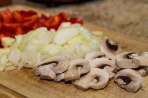 Ingredients Mushrooms Onions Peppers