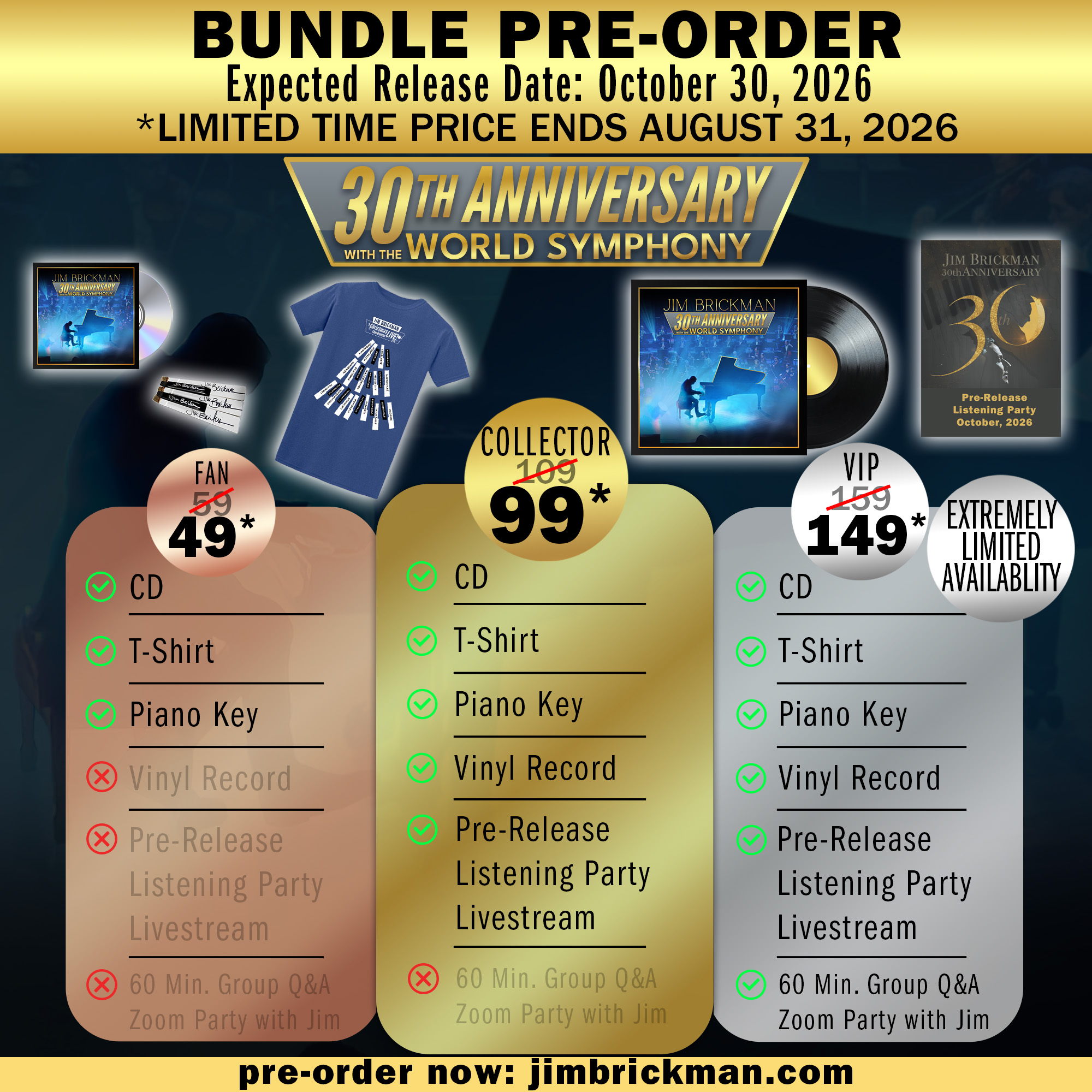 Bundles Lower Price 2000x2000 Pre-Order your 30th Jim Brickman Anniversary Bundle now!