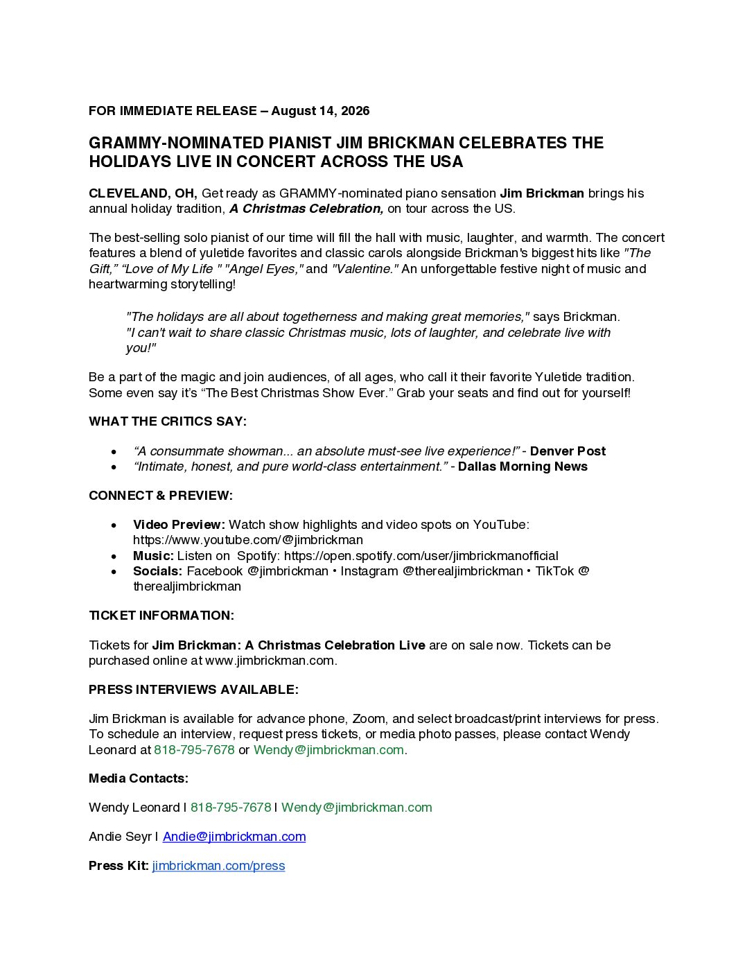 JimBrickman_Christmas Cele Press Release 2026